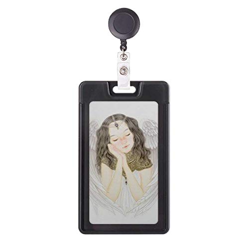 Étui rétractable pour badge White Wing avec peinture chinoise de jolie fille
