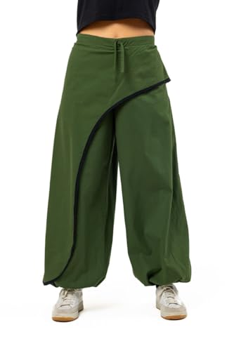 Pantalon yoga confortable style sarouel kaki taille unique élastique Noka
