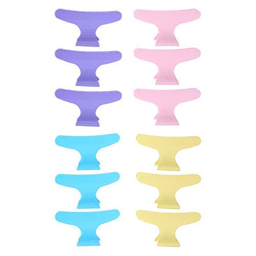 12Pcs / Set Colorful Hair Clips Lovely Butterfly Holding Hair Hold Clip Hair Section Claw Clamps Hairdressing Tool(Colorful)