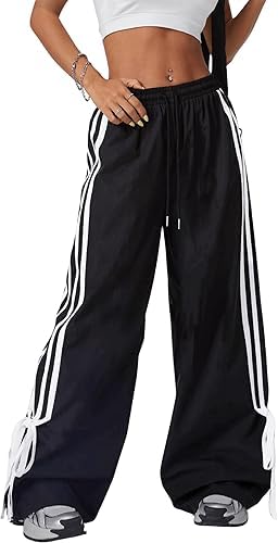 AREAL FASHION Women's NS Baggy Wide Leg Pants, Striped Track, Elastic Waist, Long Sweatpants - Review, Price and Buying Guide