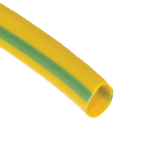 Image of KafTon Heat Shrink Tubing, 2:1 Heat Shrink Tube Various Colour for Electrical Insulation Wire Connectors, Cable Shrink Wrap Sleeve for Workshop Hand Tools Wire Repairing (Earth (Green/Yellow), 12.7mm)