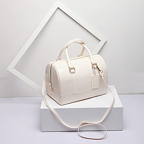 Image of Ladies Summer Jelly Pillow-shaped Top Handle Handbag Candy Color Transparent Crystal Purse