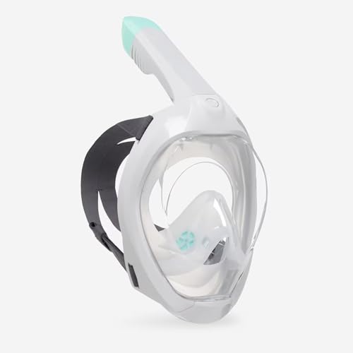 SUBEA TRIBORD Easybreath 500 Full Face Snorkeling Mask (2024 Version) with Dry-top Release, Panoramic 180º View, Anti-Fog. Includes a Large Microfiber Cloth 6.6' x 5,7' (Gray, M/L) (M/L)