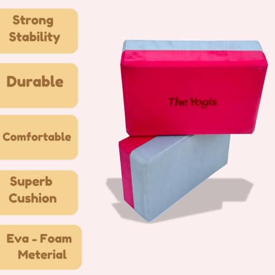 Image of The Yogis High Density Foam Yoga Block Brick | Set of 2 | Large Size With - Yoga Belt