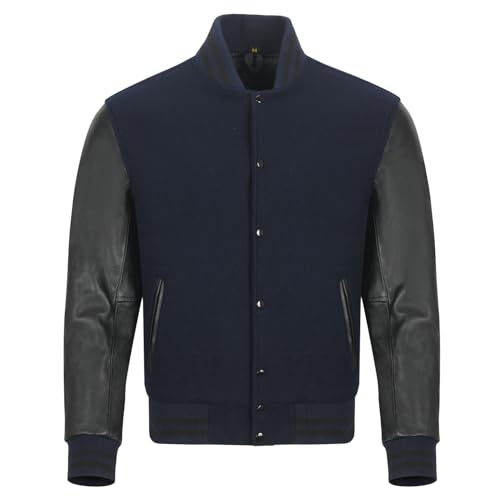 Image of Varsity Jacket Baseball Letterman Jacket- Wool and Leather Premium Quality Unisex Basketball Jacket