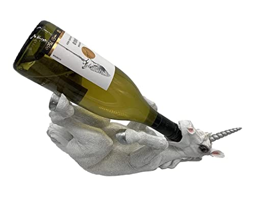 G&H Decor - Entzückender 38 cm Einhorn-Weinflaschenhalter - lustige Pferde-Guzzler-Skulptur mit erstaunlichen Details - dekorative Küchenarbeitsplatte oder Tischstatue - handbemaltes Dekanter-Geschenk Cover