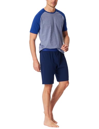 Ensemble pyjama Schiesser 95/5 en coton stretch premium bleu roi