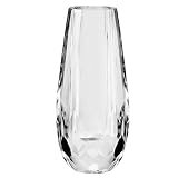 DONOUCLS Floreros de cristal para centro de mesa de boda, 18 cm de alto, elegante jarrón transparente de corte facetado para mesa, hogar, sala de estar, accesorios de decoración de Navidad, regalos de