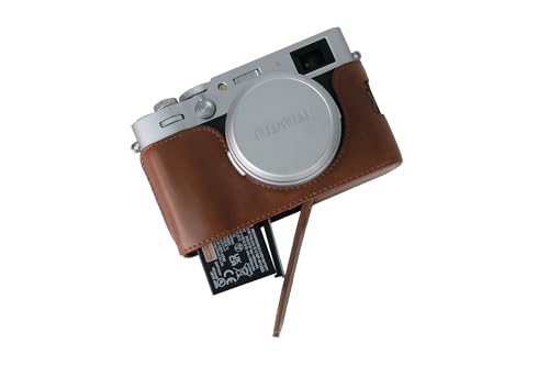 SIUTATDSH カメラケース PUレザー 適用 Fujifilm Fuji 富士 X100VI X100 VI ケース ライナーケース カメラホルダー、耐震・耐衝撃・便携・三脚設置でき、電池交換でき。 (コーヒー色)