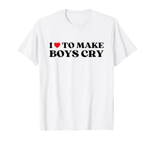 I heart to make boys piangere Divertente Red Heart Love Girls Maglietta