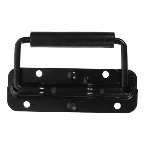 TOKIDNY Tirador de Armario Resorte Negro Plegable de Acero Inoxidable Mango Cómodo y Superficie Lisa para Caja de Herramientas y Almacenamiento
