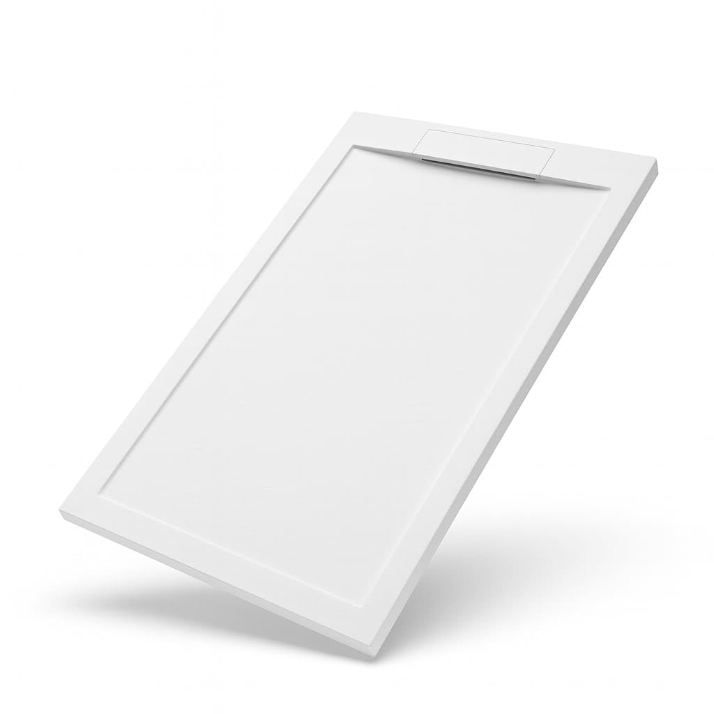 SOULHOME Plato de Ducha Irrompible y Ultraligero Pizarra - 110x70 cm BLANCO