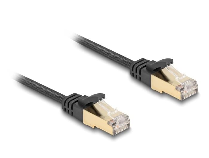 Câble ethernet Cat6a DeLOCK 80329 S/FTP noir cordon réseau RJ45 blindé 7,5m