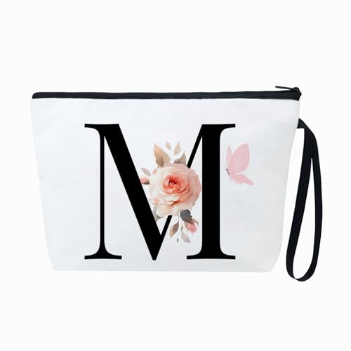 Fmeida Bolsa de maquiagem inicial com monograma, bolsa cosmética com ...