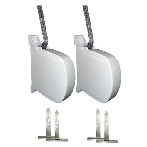 MATISMO Recogedor de Persiana Blanco, 14 mm, 5 m, Montaje en Pared y Juego de 2 flejes para persianas (2, Rectangular)