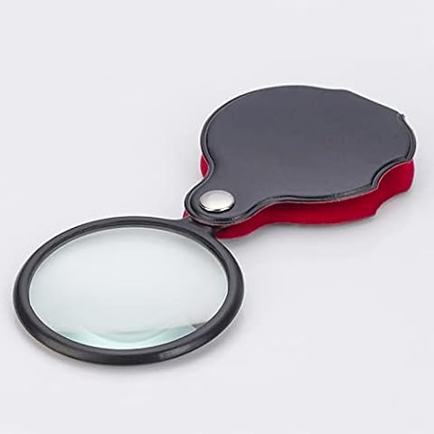 Magnifier 8X Mini Handheld Folding Magnifying Glass 50mm Optical Lens- Rotating Loupe Glass Suitable for Elder, Students, Reading Books, Newspapers and Magazines Cover