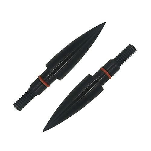 Leemui 100/125/150 Grains Archery Field Points,Archery Practice Hunting Arrow Tip For Recurve, Compound Bow Crossbow, Screw-In Arrowheads (Black-125Grain5/16) #TOP4