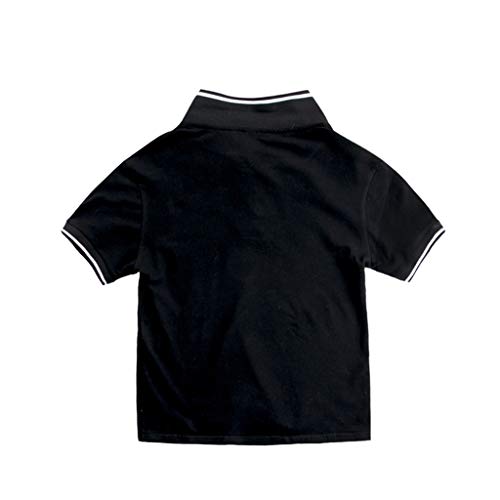 Jchen Camisa polo para meninos de 1 a 5 anos para meninos de 1 a 5 anos, Preto, Age:4-5 Years