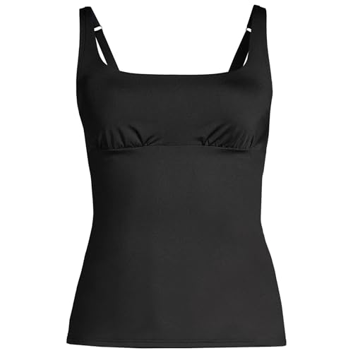 Lands' End Women's Square Neck Underwire Tankini Top Swimsuit Adjustable Straps3