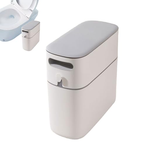 Cubo de basura estrecho papelera para baño contenedor slim con tapa para cocina