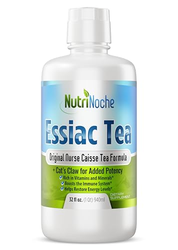 NutriNoche All Natural Genuine Essiac Tea - Pure Essiac Liquid Herbal Supplement - Organic and WildCrafted Herbs - 32 oz Bottle - Ojibwa Tea - Pre-Brewed Ready to Drink