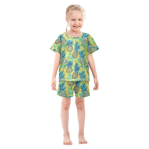 Pineapple Fruit Pajama Set Pajamas Sleepwear Nightwear Loungewear Clothes Set B0404311