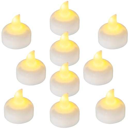 Yakpo Lot de 36 Bougies Chauffe-Plat LED Flottantes Étanches, Fonctionnant sur Piles, Blanc Chaud à Effet Vacillant, en Gros pour Décorations de Mariage,...