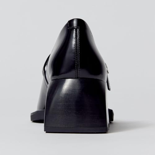 Mary Jane Pumps for Women,Ballet Shoes with Pointed Toe Chunky Heel Buckle Strap Pumps4