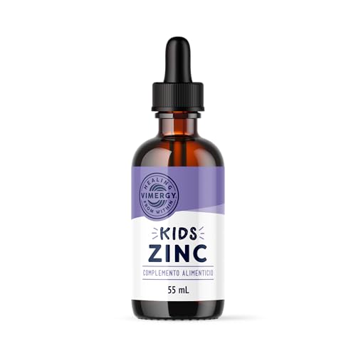 Vimergy Kids Zinc – 55 ml - Suplemento de Zinc para Niños – Zinc Líquido de Rápida Absorción – Desarrollo del Cerebro y Físico - Sin Azúcar, Gluten, Colorantes ni Saborizantes – Vegano y Paleo
