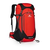 Mochila de Trilha e Viagem 50L Impermeável –com Capa de Chuva, Tecido Respirável 3D, Ergonômica, Resistente e Leve, Ideal para Camping, Montanhismo, Ciclismo e Aventuras ao Ar Livre (Laranja)