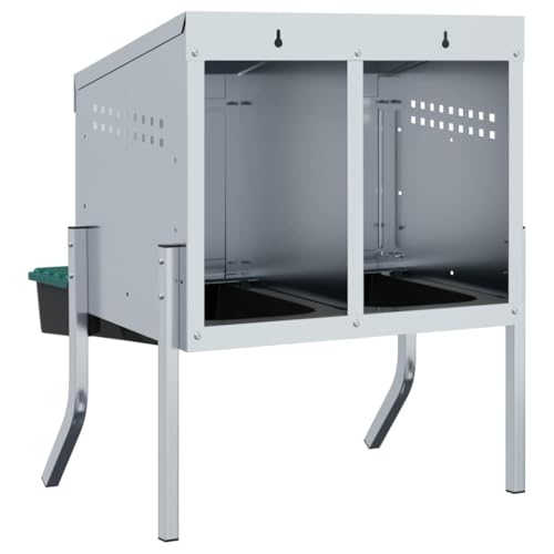 Caja nido para gallinas de acero galvanizado Mangloder resistente para exteriores y establos 7
