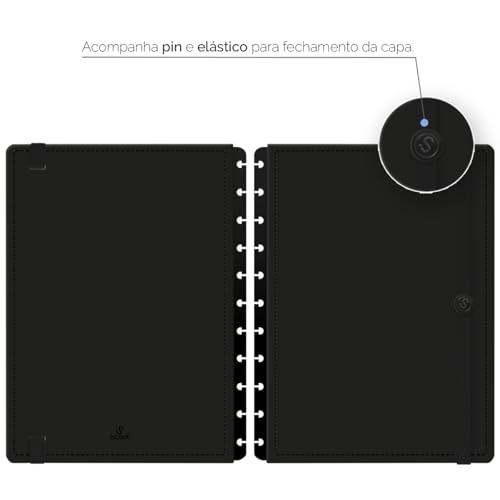 Capa e Contracapa Para Caderno Iscool Disc G Blackout Preto Fosco