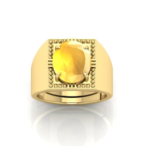 Bague panchdhatu saphir jaune réglable : solution taille 16 à 22 - 3