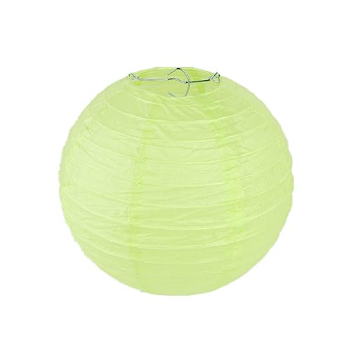 Surwin 4",6",8",10",12",16" Paper Lanterns, 10pcs Chinese Lanterns Biodegradable Paper Lampshades, Colourful Paper Lanterns for Weddings Baby Shower Celebrations Garden Party Decor (6",light green)