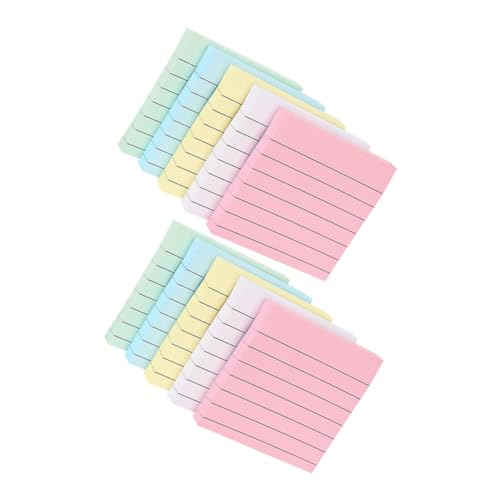 OUNONA 10個 メッメモステッカー 強粘着 横線付き便利付箋 ノートパッド 学生 オフィス用 厚手紙製 再貼付可能 多用途