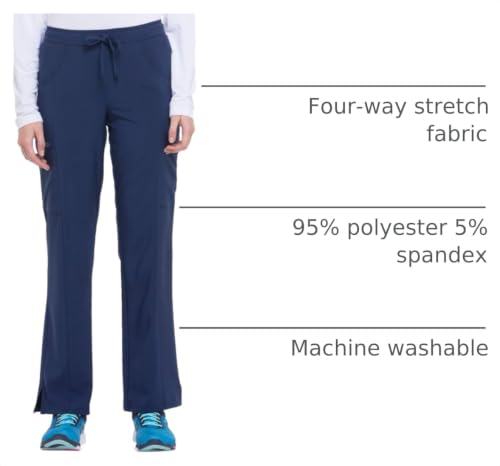 Dickies EDS Essentials Scrubs for Women, Drawstring Cargo Scrub Pants with Four-Way Stretch and Moisture Wicking DK010, S, Na Navy - image 4