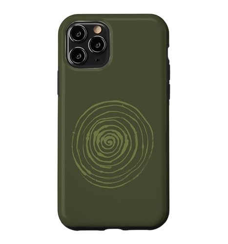Grunge Spiral Abstract Nature Vintage y2k Earthy Green �X�}�z�P�[�X iPhone 11 Pro �p