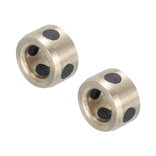 Sleeve Bearings 6mm ID,10mm OD,6mm Wrapped Oilless Bushings Brass Graphite 2Pcs HIEUBE836