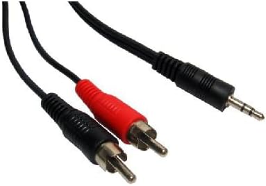 World of Data 3.5mm Mini Jack Stereo to Twin RCA Phono Red White/Black Aux Audio Lead Cable - 1.2m