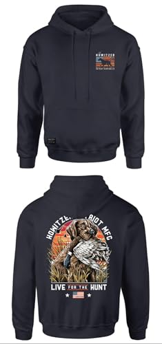 Howitzer Style Men's Hoodie Hunting Dog Military Grunt MFG3