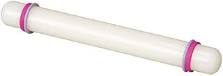 AKORD 23 cm/9'' Non-Stick Sugarcraft Fondant Rolling Pin with Guide Rings, White, 23 x 3 x 3 cm