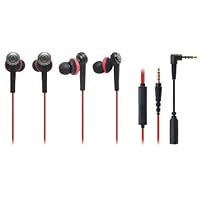 audio-technica インナーイヤーヘッドホン ブラックレッド ATH