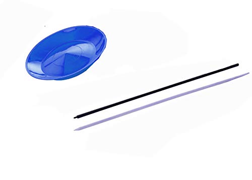 Visiodirect Assiette de Jonglerie avec bâton en Bois Coloris Bleu - Diamètre 24cm - Poids: 130g