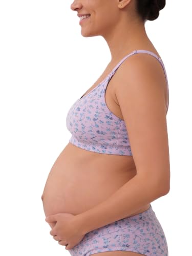Image of Inner Sense Organic Cotton Bamboo Nursing Bra for Women I Non Padded Feeding Bra with Keyhole Back Design and Wire Free I Maternity Innerwear with Full Coverage