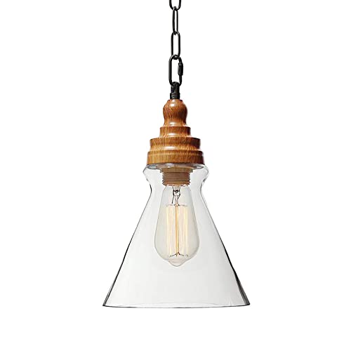 Lámpara de techo loft para comedor con cristal vintage y altura regulable
