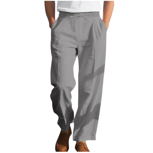 Sweatpants for Men Drawstring Elastic Waist Straight Leg Casual Trousers Loose Comfy Dress Pants with Pockets