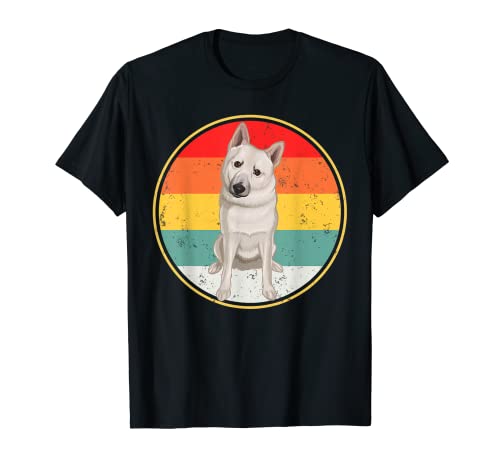 Vintage Retro Sunset Norwegian Buhund Dog Men Women T-Shirt