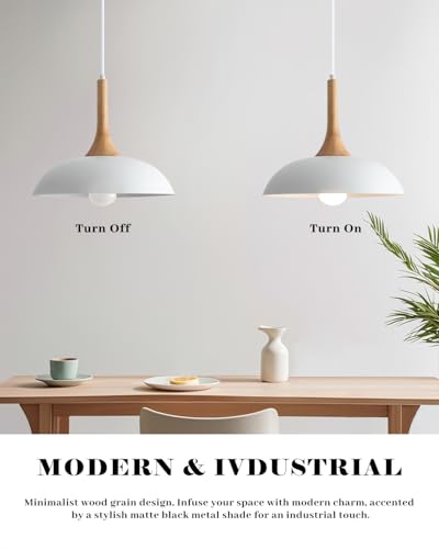 White Modern Dome Pendant Lights 13.8 inch - Image 5