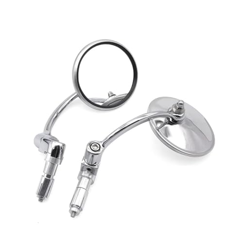 Espejos retrovisores de manillar 22mm de aluminio cromado universal para moto y scooter