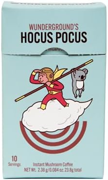 Wunderground Instant Mushroom Coffee - Hocus Pocus With Chaga and Reishi Mushrooms - Medium Roast Instant Coffee with Adaptogenic Mushroom Coffee - 10 Servings